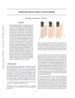 Mollification Effects of Policy Gradient Methods