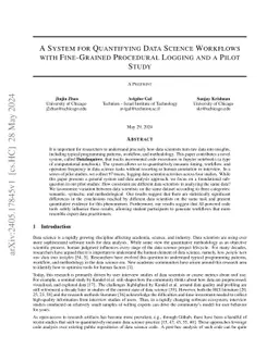 A System for Quantifying Data Science Workflows with Fine-Grained
  Procedural Logging and a Pilot Study