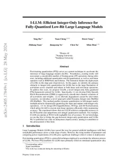 I-LLM: Efficient Integer-Only Inference for Fully-Quantized Low-Bit
  Large Language Models