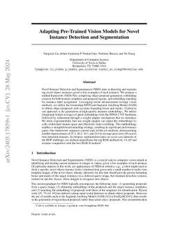 Adapting Pre-Trained Vision Models for Novel Instance Detection and Segmentation