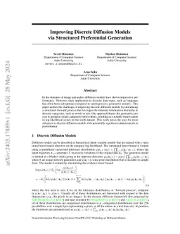 Improving Discrete Diffusion Models via Structured Preferential
  Generation