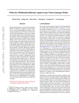 White-box Multimodal Jailbreaks Against Large Vision-Language Models