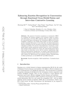 Enhancing Emotion Recognition in Conversation through Emotional
  Cross-Modal Fusion and Inter-class Contrastive Learning