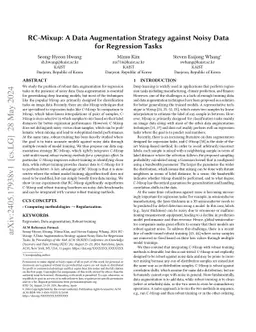 RC-Mixup: A Data Augmentation Strategy against Noisy Data for Regression
  Tasks