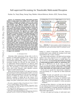 Self-supervised Pre-training for Transferable Multi-modal Perception