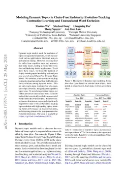 Modeling Dynamic Topics in Chain-Free Fashion by Evolution-Tracking
  Contrastive Learning and Unassociated Word Exclusion