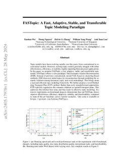 FASTopic: A Fast, Adaptive, Stable, and Transferable Topic Modeling
  Paradigm