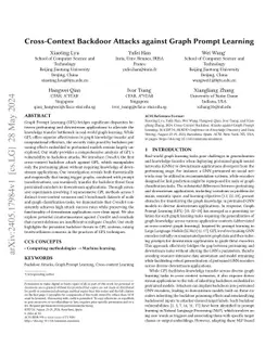 Cross-Context Backdoor Attacks against Graph Prompt Learning