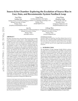 Exploring the Escalation of Source Bias in User, Data, and Recommender System Feedback Loop