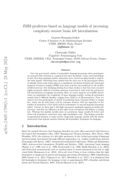 fMRI predictors based on language models of increasing complexity
  recover brain left lateralization