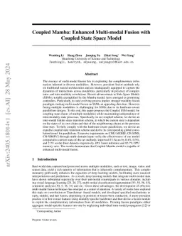 Coupled Mamba: Enhanced Multi-modal Fusion with Coupled State Space
  Model