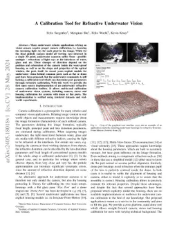A Calibration Tool for Refractive Underwater Vision