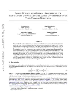 Lower Bounds and Optimal Algorithms for Non-Smooth Convex Decentralized
  Optimization over Time-Varying Networks