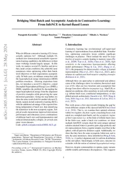 Bridging Mini-Batch and Asymptotic Analysis in Contrastive Learning:
  From InfoNCE to Kernel-Based Losses