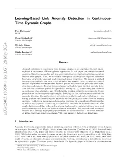 Learning-Based Link Anomaly Detection in Continuous-Time Dynamic Graphs