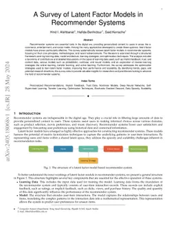 A Survey of Latent Factor Models in Recommender Systems