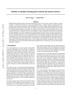 Is machine learning good or bad for the natural sciences?