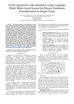 LLM experiments with simulation: Large Language Model Multi-Agent System
  for Simulation Model Parametrization in Digital Twins