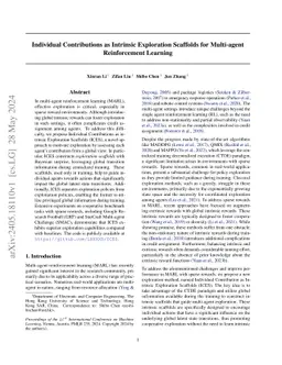 Individual Contributions as Intrinsic Exploration Scaffolds for
  Multi-agent Reinforcement Learning