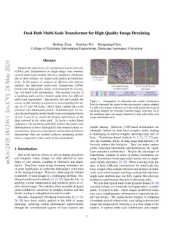 Dual-Path Multi-Scale Transformer for High-Quality Image Deraining