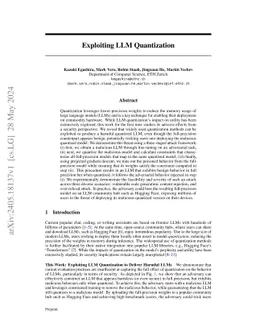 Exploiting LLM Quantization