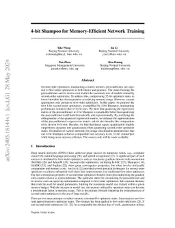 4-bit Shampoo for Memory-Efficient Network Training