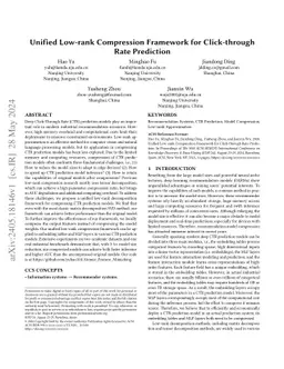 Unified Low-rank Compression Framework for Click-through Rate Prediction