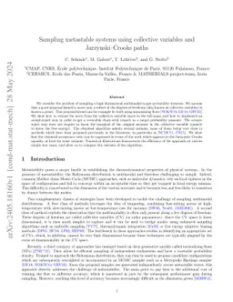 Sampling metastable systems using collective variables and
  Jarzynski-Crooks paths