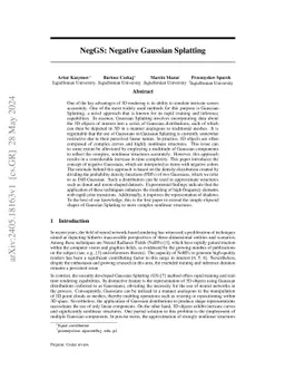NegGS: Negative Gaussian Splatting