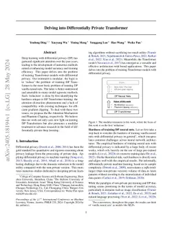 Delving into Differentially Private Transformer