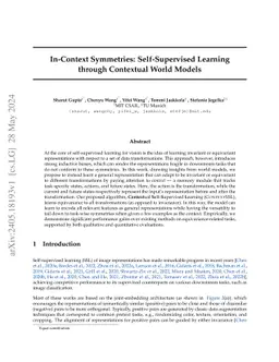 In-Context Symmetries: Self-Supervised Learning through Contextual World
  Models