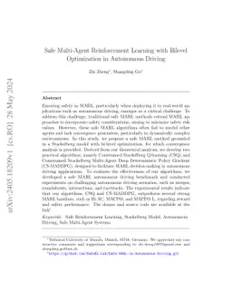 Safe Multi-Agent Reinforcement Learning with Bilevel Optimization in
  Autonomous Driving