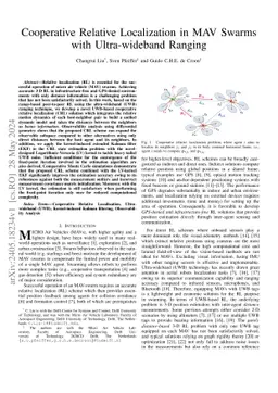 Cooperative Relative Localization in MAV Swarms with Ultra-wideband
  Ranging