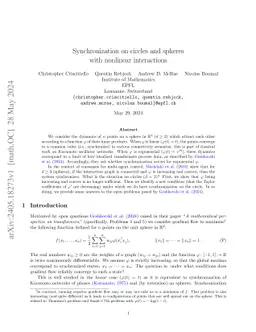 Synchronization on circles and spheres with nonlinear interactions
