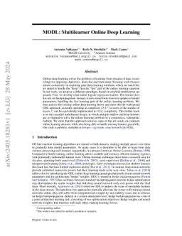 MODL: Multilearner Online Deep Learning