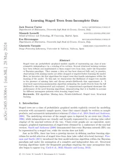 Learning Staged Trees from Incomplete Data
