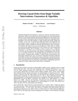 Deriving Causal Order from Single-Variable Interventions: Guarantees & Algorithm