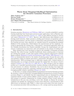 Warm Start Marginal Likelihood Optimisation for Iterative Gaussian
  Processes