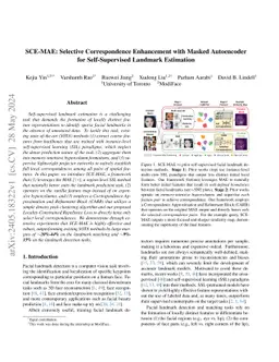 SCE-MAE: Selective Correspondence Enhancement with Masked Autoencoder
  for Self-Supervised Landmark Estimation