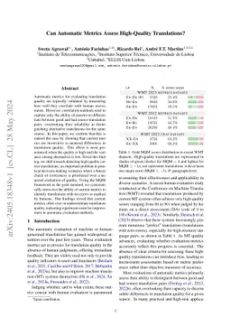Can Automatic Metrics Assess High-Quality Translations?