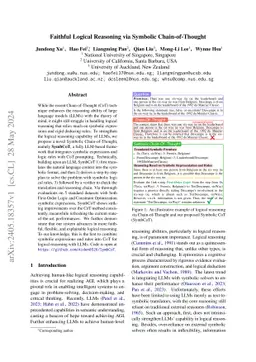 Faithful Logical Reasoning via Symbolic Chain-of-Thought