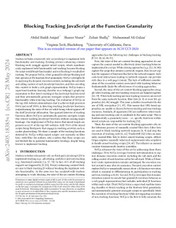 Blocking Tracking JavaScript at the Function Granularity