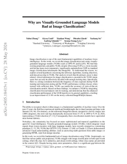 Why are Visually-Grounded Language Models Bad at Image Classification?