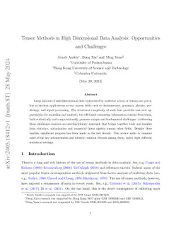 Tensor Methods in High Dimensional Data Analysis: Opportunities and
  Challenges
