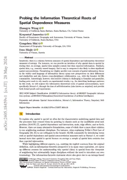 Probing the Information Theoretical Roots of Spatial Dependence Measures