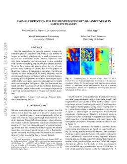 Anomaly detection for the identification of volcanic unrest in satellite
  imagery