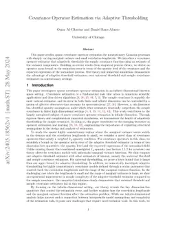 Covariance Operator Estimation via Adaptive Thresholding