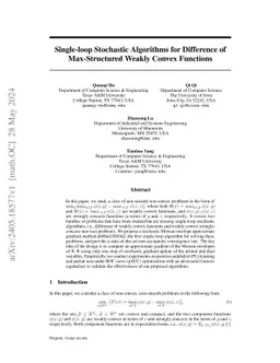 Single-loop Stochastic Algorithms for Difference of Max-Structured
  Weakly Convex Functions
