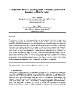 An Explainable XGBoost-based Approach on Assessing Detection of
  Deception and Disinformation