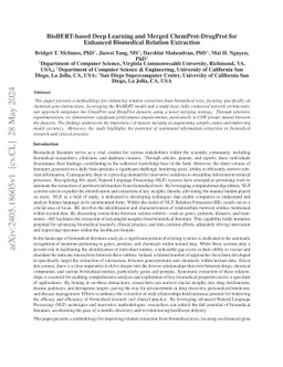 BioBERT-based Deep Learning and Merged ChemProt-DrugProt for Enhanced
  Biomedical Relation Extraction